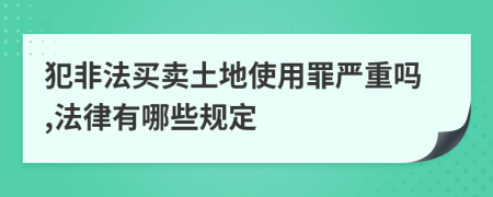 犯非法买卖土地使用罪严重吗,法律有哪些规定