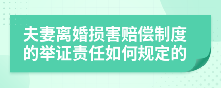 夫妻离婚损害赔偿制度的举证责任如何规定的