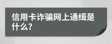 信用卡诈骗网上通缉是什么？