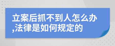 立案后抓不到人怎么办,法律是如何规定的