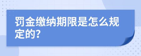 罚金缴纳期限是怎么规定的？