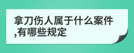 拿刀伤人属于什么案件,有哪些规定