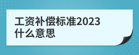 工资补偿标准2023什么意思