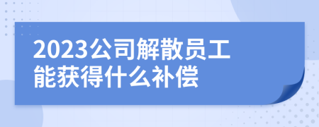 2023公司解散员工能获得什么补偿