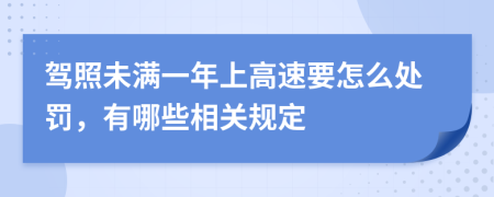 驾照未满一年上高速要怎么处罚，有哪些相关规定