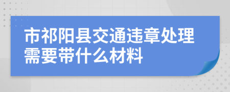 市祁阳县交通违章处理需要带什么材料