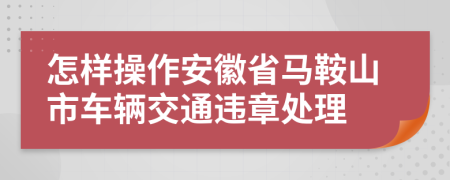 怎样操作安徽省马鞍山市车辆交通违章处理