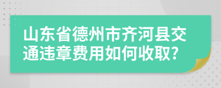 山东省德州市齐河县交通违章费用如何收取?