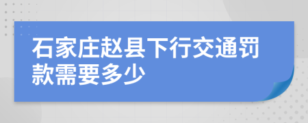 石家庄赵县下行交通罚款需要多少