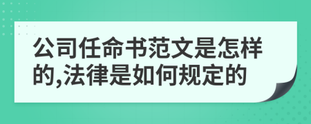 公司任命书范文是怎样的,法律是如何规定的