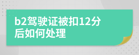 b2驾驶证被扣12分后如何处理