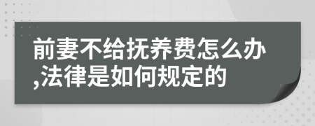 前妻不给抚养费怎么办,法律是如何规定的