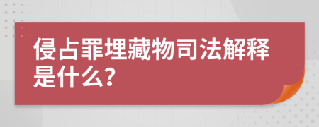 侵占罪埋藏物司法解释是什么？