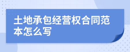 土地承包经营权合同范本怎么写