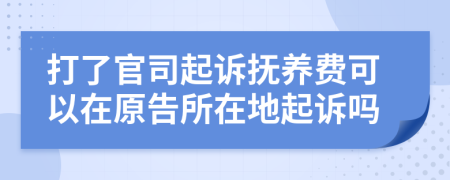打了官司起诉抚养费可以在原告所在地起诉吗