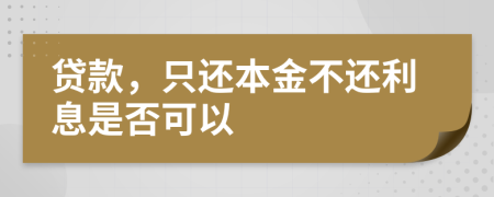 贷款，只还本金不还利息是否可以