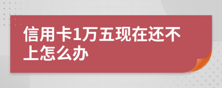 信用卡1万五现在还不上怎么办