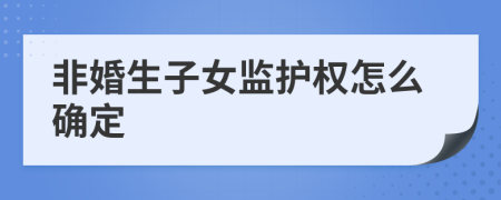 非婚生子女监护权怎么确定