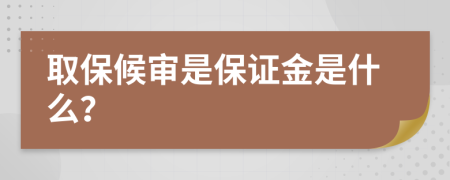 取保候审是保证金是什么？