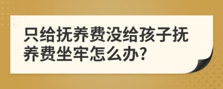只给抚养费没给孩子抚养费坐牢怎么办?