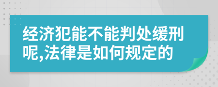 经济犯能不能判处缓刑呢,法律是如何规定的