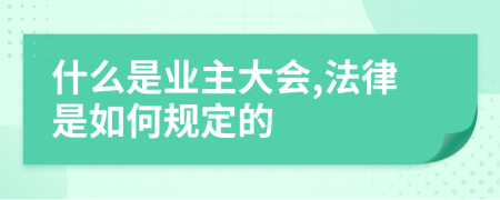 什么是业主大会,法律是如何规定的