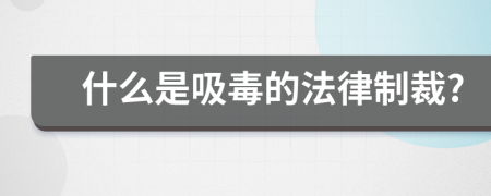 什么是吸毒的法律制裁?