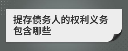 提存债务人的权利义务包含哪些