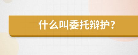 什么叫委托辩护？