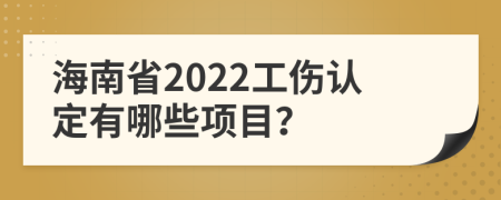 海南省2022工伤认定有哪些项目？