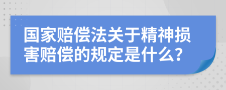 国家赔偿法关于精神损害赔偿的规定是什么？