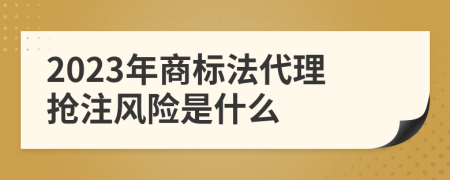 2023年商标法代理抢注风险是什么