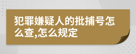 犯罪嫌疑人的批捕号怎么查,怎么规定