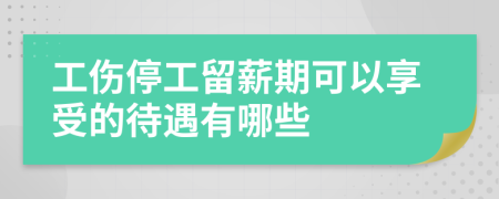 工伤停工留薪期可以享受的待遇有哪些