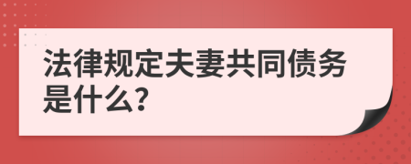 法律规定夫妻共同债务是什么？