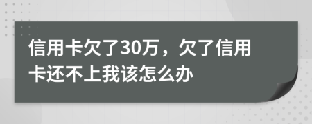 信用卡欠了30万，欠了信用卡还不上我该怎么办