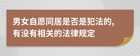 男女自愿同居是否是犯法的,有没有相关的法律规定