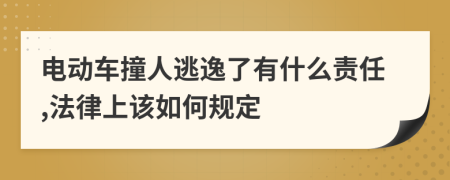 电动车撞人逃逸了有什么责任,法律上该如何规定