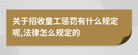 关于招收童工惩罚有什么规定呢,法律怎么规定的