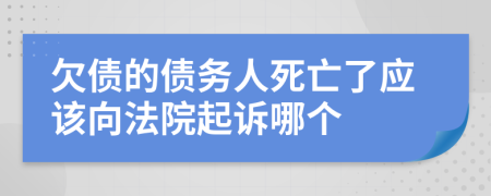 欠债的债务人死亡了应该向法院起诉哪个