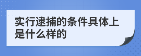 实行逮捕的条件具体上是什么样的