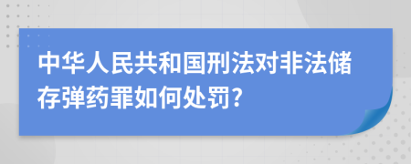中华人民共和国刑法对非法储存弹药罪如何处罚?