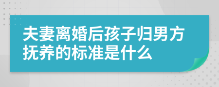 夫妻离婚后孩子归男方抚养的标准是什么