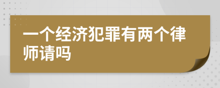 一个经济犯罪有两个律师请吗