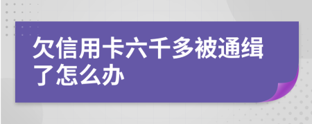 欠信用卡六千多被通缉了怎么办