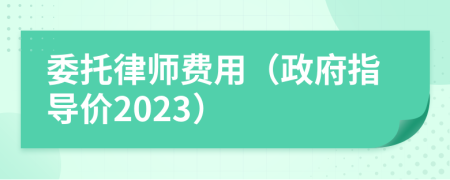 委托律师费用（政府指导价2023）