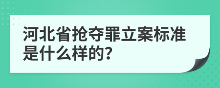 河北省抢夺罪立案标准是什么样的？