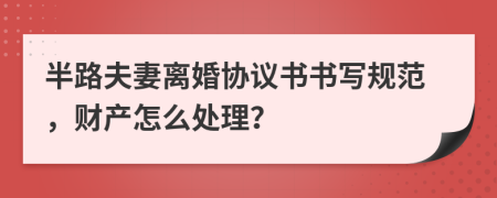 半路夫妻离婚协议书书写规范，财产怎么处理？