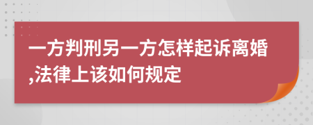 一方判刑另一方怎样起诉离婚,法律上该如何规定