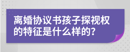 离婚协议书孩子探视权的特征是什么样的？